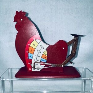 Vintage Chicken Shaped Metal Egg Scale
8” x 3” x 8”